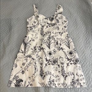 Club Monaco Black and White Toile Floral Dress